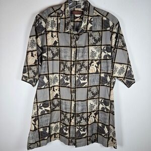 Tori Richard Honolulu Button Up Shirt Men's Large Hawaiian Print Camp Tropical